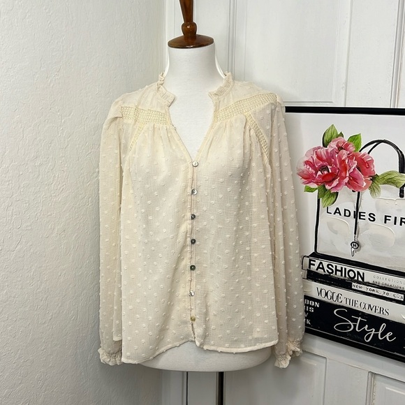 NWT Oat NY Ruffle Neck Blouse Size XS - Picture 3 of 9